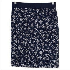 Ann Taylor Blue and White Summer Floral Eyelet Skirt